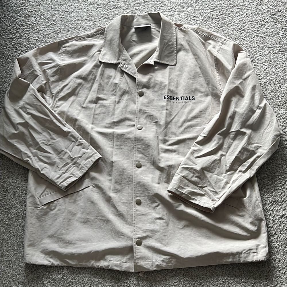 Essentials Men's Light Tan Fear of God Souvenir Coaches Jacket